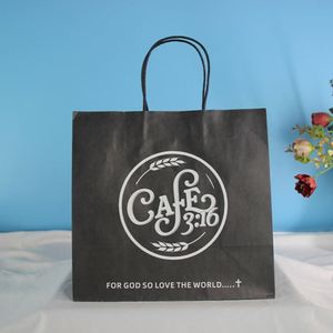 Sacs en papier kraft personnalisés pour le commerce de détail, sacs cadeaux pour vêtements, sacs d'emballage miniatures de luxe avec poignée, sacs en papier imprimés avec logos - Product Image 1