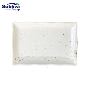 Assiette rectangulaire Luna White 20cm x 13cm avec beau motif végétal - Product Image 2
