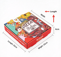 Boîtes à pizza avec logo 18 pouces 35 cm en carton ondulé pour frites et hamburgers, emballage personnalisé en papier kraft, vente en gros Eco7 12 14 15