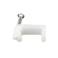 WANDU PE Blanco 6MM Flat Nail-In Cable Clip Accesorios eléctricos de plástico para retención de cables