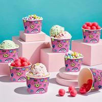 Groothandel op maat gemaakte wegwerp voedselveilige 8oz 12oz 16oz 32oz ijsbekers gelato verpakkingen papieren bekers met deksels