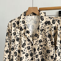 Ensemble de pyjama vintage 2026 pour femme, imprimé floral, manches longues, en coton, vêtements de nuit haut de gamme confortables pour le printemps et l'automne