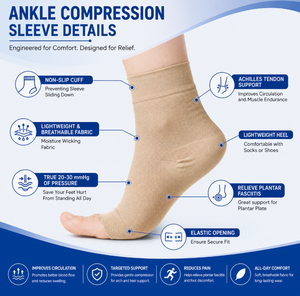 Beige di Colore Della Caviglia di Compressione A <span class=keywords><strong>Manica</strong></span> Open Toe Calze A Compressione Per Il Gonfiore Fascite plantare Distorsione - Product Image 5