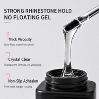 Gel UV Résine Adhésif Fort Sans Essuyage avec Décorations Collantes, Colle Personnalisée pour Strass sur Ongles, Gel UV Sculpture 3D 5D