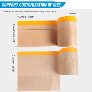 UJANG Pre <strong>Taped</strong> Painter Painting Vinyl Plastic Film Decoration Light Weight HDPE Speedy Car Masking Film for Painting - Product Image 4
