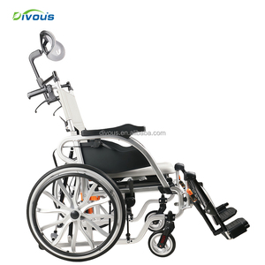High-Quality Lightweight Foldable Aluminum Alloy Reclining Manual Wheelchair <b>For</b> Elderly and <b>Disabled</b> Commode Wheelchair - Product Image 2