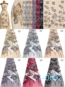 2024 Hot Sale Embroidery <strong>Sequin</strong> Beaded Wedding Dress Sky Blue Luxury Bead Fabric Heavy Beaded Bridal <strong>Sequin</strong> Lace Fabric <strong>Material</strong> - Product Image 6