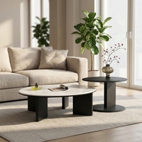 Ensemble de tables basses en céramique minimalistes italiennes pour salons, petites maisons, appartements haut de gamme et halls d'entrée