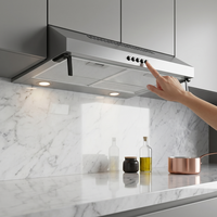 Hotte murale ultra-fine 600 mm en acier inoxydable avec moteur à fil de cuivre, forte aspiration, classe énergétique A