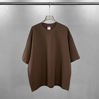 T-shirt Homme Oversize Boxy en Coton Lourd, Coupe Courte, Uni, pour l'été, Vêtement Streetwear, Idéal pour l'impression