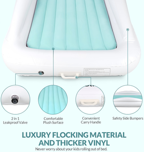 Cama de viaje inflable para niños pequeños, colchón de aire portátil para niños con bomba de aire eléctrica, cama inflable para niños pequeños para acampar y viajar por carretera - Product Image 3