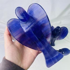 Venta caliente natural de alta calidad pulido fluorita cristal Ángel tallas <span class=keywords><strong>Reiki</strong></span> púrpura cristal Ángel para regalos Decoración - Product Image 3