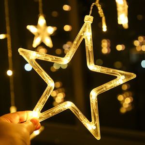 <b>Warm</b> <b>White</b> Star Curtain String <b>Lights</b> LED Fairy <b>Lights</b> Hanging Window Wedding <b>Christmas</b> Decoration - Product Image 4
