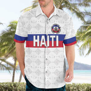 Maillot de football Haïti 2026WC pour homme, chemise hawaïenne, haut de supporter de l'équipe nationale d'Haïti, imprimé intégral, cardigan décontracté personnalisé - Product Image 1