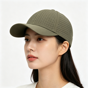 Casquette de baseball à 6 panneaux perforée découpée au laser, ultra-respirante, séchage rapide, en fil de coton, casquette de sport légère, chapeau de soleil unisexe pour - Product Image 1