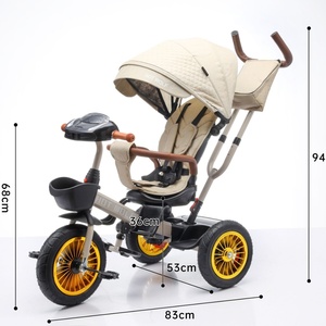 Tricycle pour enfants à 3 roues en tissu de lin, marcheur pour bébé, tricycle pour enfants, prix d'usine <span class=keywords><strong>pas</strong></span> <span class=keywords><strong>cher</strong></span>, marque Mengdong, capacité de charge de 50 kg - Product Image 5