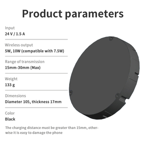 Sạc nhanh 30-40mm sạc không dây điện thoại 5V/2A 2.1A Công suất đầu ra 10W Qi chức năng OTP bàn công cộng Bàn đồ nội thất sử dụng - Product Image 4
