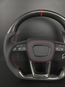 Volant en fibre <span class=keywords><strong>de</strong></span> carbone pour Audi A3/A4/A5/A6/A7/Q3/Q5/Q7/TT/S Série RS, cuir Nappa perforé, volant personnalisé - Product Image 5