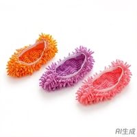 Chaussons de nettoyage en microfibre réutilisables pour la vente en gros, chaussons de dépoussiérage en chenille pour le nettoyage des sols, chaussons de nettoyage lavables