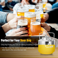 Filtre à immersion flottant liquide, boule flottante en acier inoxydable pour transfert de bière avec tube en silicone de 80 cm, équipement de brassage à domicile