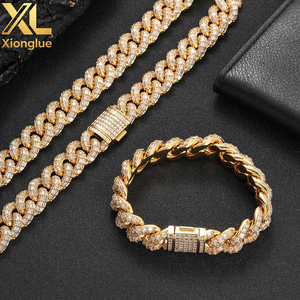 Cadena Cubana de Burbujas de 15mm, Collar Estilo Hip-hop Urbano, Joyería de Marca Versátil y de Tendencia con Zirconia - Product Image 3