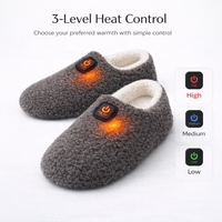 Pantoufles chauffantes sans fil, chaussures chauffantes rechargeables avec batterie 2500 mAh pour la maison et le bureau