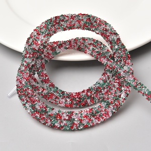 Cuerda de diamantes de imitación con purpurina de resina de 6mm, cuerda de tubo de cristal colorido, joyería de ropa DIY, pendientes, banda para el cabello, decoración de fiesta - Product Image 3
