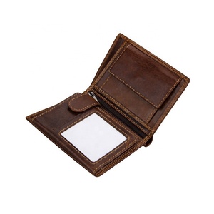 Men's Personalized Engraved <b>RFID</b> <b>Blocking</b> Slim Bifold Leather <b>Wallet</b> Vintage Short Zip Purse - Product Image 4