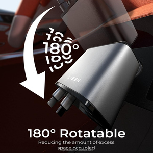 Chargeur de voiture USB C rétractable LISEN 69W avec câble intégré, adaptateur de charge rapide double port, prise pliable pour utilisation en voiture - Product Image 3
