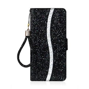 Étui portefeuille en cuir PU brillant et scintillant avec sangle pour Huawei <span class=keywords><strong>Honor</strong></span> 8A <span class=keywords><strong>8S</strong></span> 7A – Housse de protection pour téléphone portable - Product Image 1