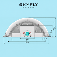 Hangar d'avion gonflable en membrane pour plans d'aménagement d'accès du personnel
