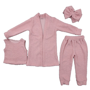 Conjunto de Ropa Infantil de Boutique Otoño/Invierno 2021, 4 Piezas, Ropa Moderna para Niños, Traje de Algodón de 12 Colores para Niñas - Product Image 4