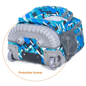 La mejor <span class=keywords><strong>mochila</strong></span> azul con <span class=keywords><strong>ruedas</strong></span> para niños y niñas con <span class=keywords><strong>ruedas</strong></span> y muchos bolsillos para la escuela - Product Image 6