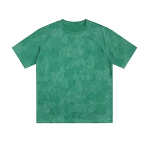 남성과 여성을위한 하이 퀄리티 위장 패턴 스트리트 트렌드 티셔츠 맞춤형 파우더 퍼프 프린트 O-넥 위장 티셔츠