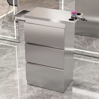 Armoire en acier inoxydable pour barbier et coiffeur pour mobilier de salon