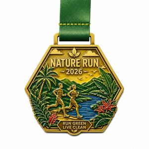 Médaille sportive personnalisée en alliage de zinc 3D doré, design de votre propre logo, pour événements, marathon, course à pied, vente en gros à prix réduit. - Product Image 1