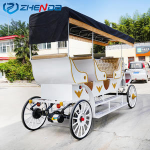 Siège en or blanc personnalisé trois rangées parc d'attractions chariot touristique <span class=keywords><strong>mariage</strong></span> cheval remorque - Product Image 4