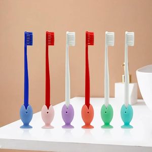 Silicone Electric Kids Toothbrush Holder Stand Wallmounted Foldable Organizer Hanger for Bathroom Shower Kitchen Standing Type - Product Image 1