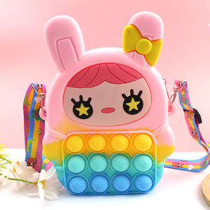 Nuevo Diseño <span class=keywords><strong>de</strong></span> Moda, Bolso <span class=keywords><strong>de</strong></span> Hombro con Forma <span class=keywords><strong>de</strong></span> Conejita <span class=keywords><strong>de</strong></span> Dibujos Animados, Mini Bolsos <span class=keywords><strong>de</strong></span> Silicona para Niños, Bolso Bandolera, Bolso Colorido para Niños - Product Image 1