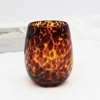 FENGJUN léopard conteneur de bougie en verre cristal de haute qualité bougie parfumée bougie en cire de soja en verre