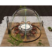 Maison préfabriquée à dôme en polycarbonate Maison à bulles pour 8 personnes dînant de haute qualité