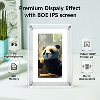 Cadre photo numérique transparent en acrylique de 7 pouces pour affichage d'images, d'œuvres d'art et de vidéos, idéal pour la vente en gros et le dropshipping