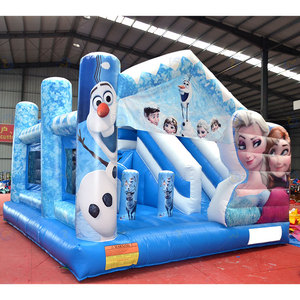 Tùy chỉnh Đảng màu xanh bên Elsa lâu đài <span class=keywords><strong>bouncy</strong></span> <span class=keywords><strong>Inflatable</strong></span> nhà bị trả lại công chúa <span class=keywords><strong>Inflatable</strong></span> Bouncer lâu đài với trong nhà trượt - Product Image 1