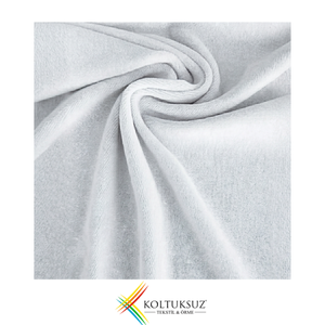 Tissu Velours Tricoté en Coton Premium 240 g/m² Blanc - 80% Coton 20% Polyester - Rouleau de Tissu de 180 cm - Vente en Gros - Service OEM - Product Image 1