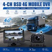 Sistem Kamera AI Intelligent AHD Anti Maling Minyak BSD Blind Spot 4 Layar Terpisah Monitor Truk Peringatan Suara DVR Mundur 1 Tahun