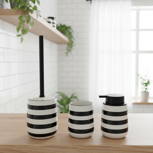 Juego de Accesorios de Baño Hengfei de 6 Piezas Plateado, Dispensador de Loción, Vaso, Jabonera - Cerámica, Porcelana, Dolomita - Product Image 6
