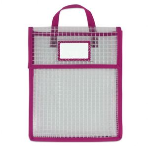 2026 New Waterproof Portable PVC Mesh <b>Pouch</b> for Student <b>Books</b> and A4 Files Transparent Document Bag with Button Closure Tote ... - Product Image 3