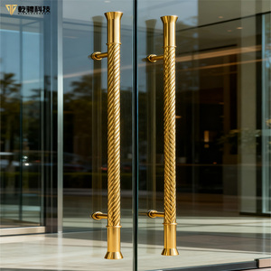 Tay cầm bằng Vàng Titan hiện đại cho cửa gỗ-phủ PVD, chống xỉn màu cho cửa gỗ, độ bền cao và dễ lau chùi - Product Image 3