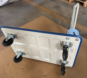 Troli Gudang Industri Lipat Platform Roda Empat Baja Tahan Karat Gerobak Pengangkut OEM Harga Murah 150kg/300kg - Product Image 3