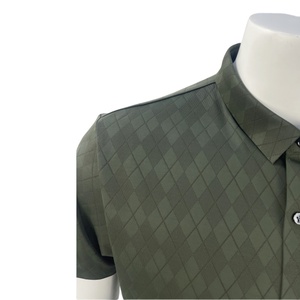 7 boutons 75% Nylon 25% Spandex Diamant Motif Polo En Gros Slim Fit Homme D'affaires Chemise - Product Image 6